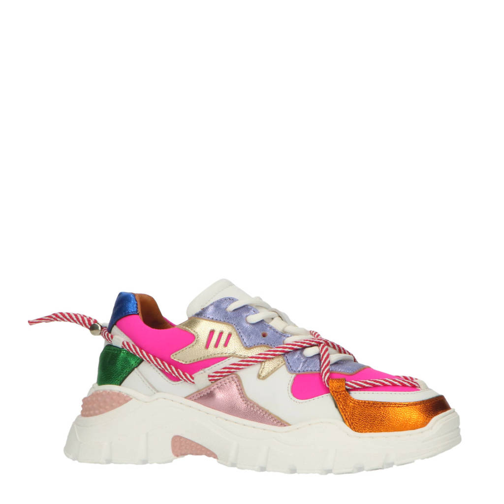 DWRS Jupiterleren sneakers wit multi