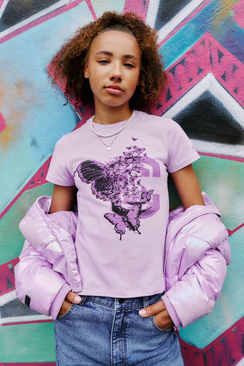 Coolcat T-shirt Tisah met Vlinder Print