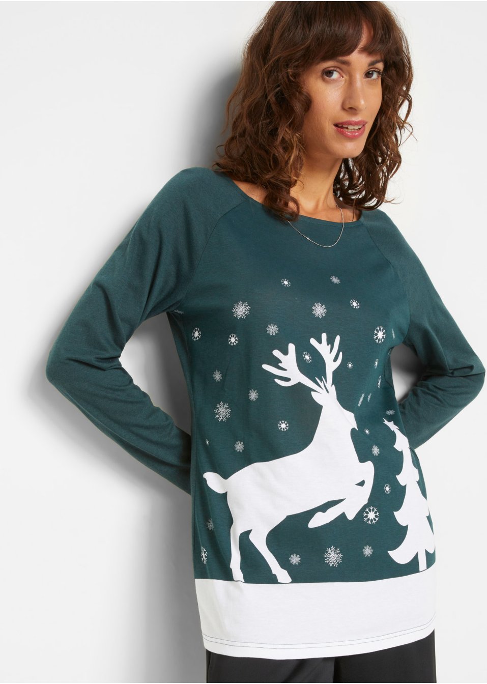 T-shirt manches longues avec motif de Noël