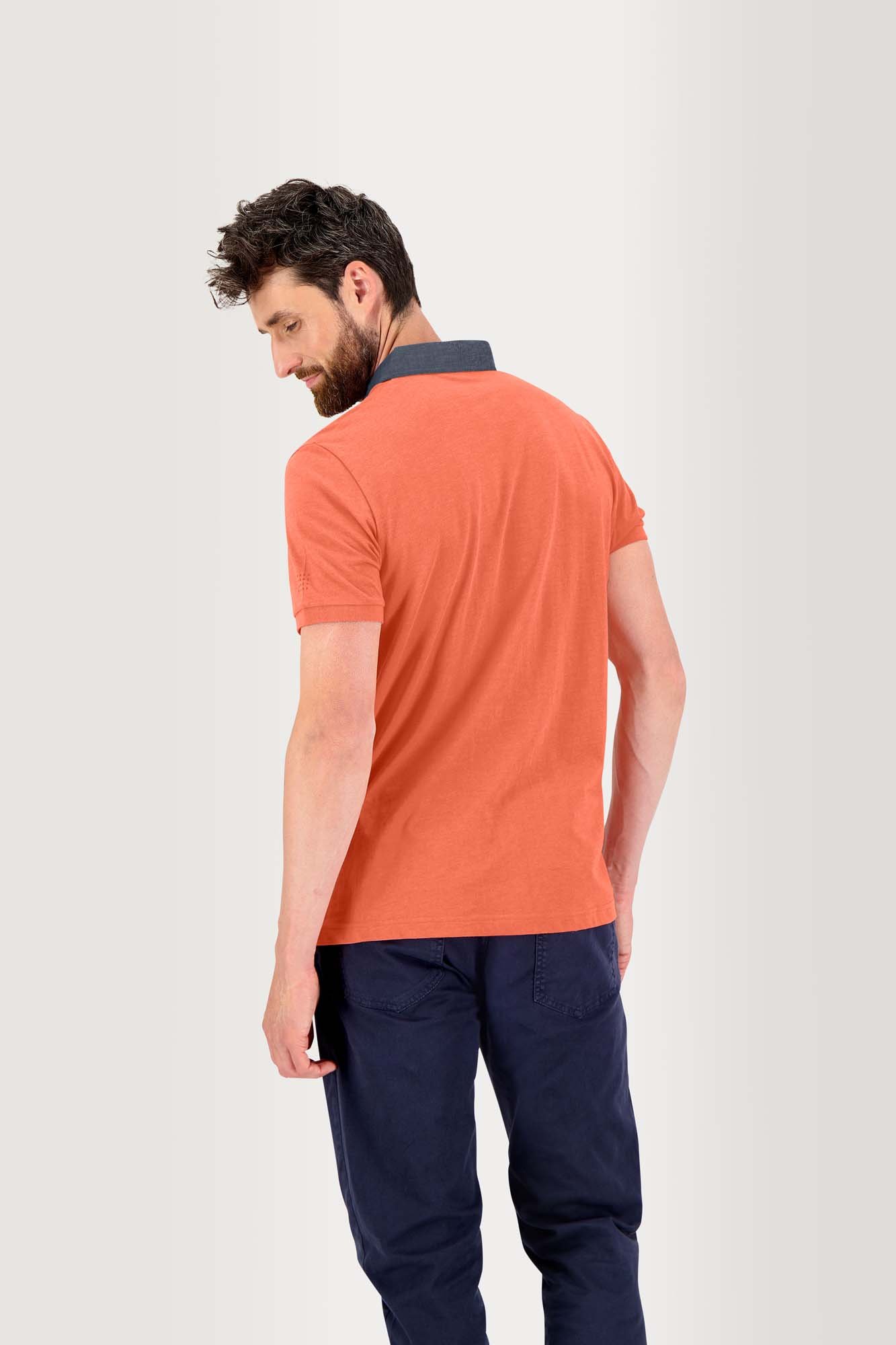 Polo Homme Jersey Coton Bleu Corail