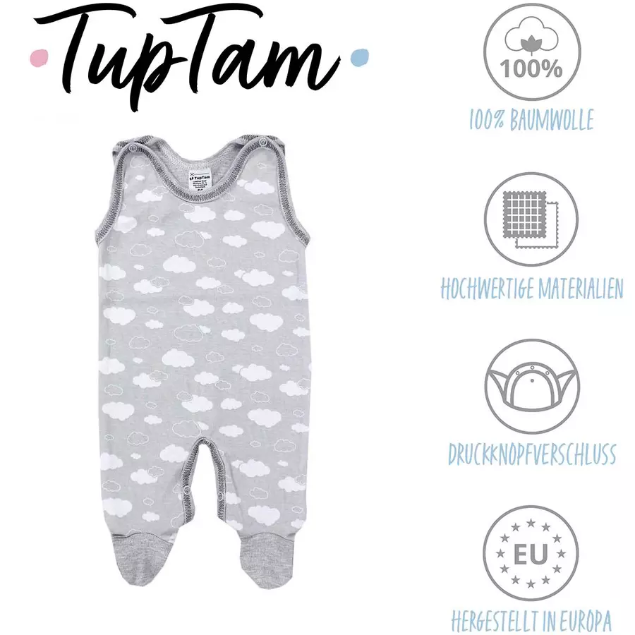 TupTam Baby Strampler Gemustert 2er Set blaugrau