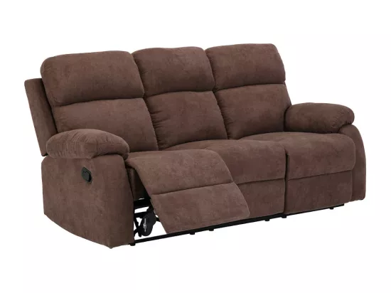 Canapé 3 places et un fauteuil relax en tissu TOLZANO - Marron