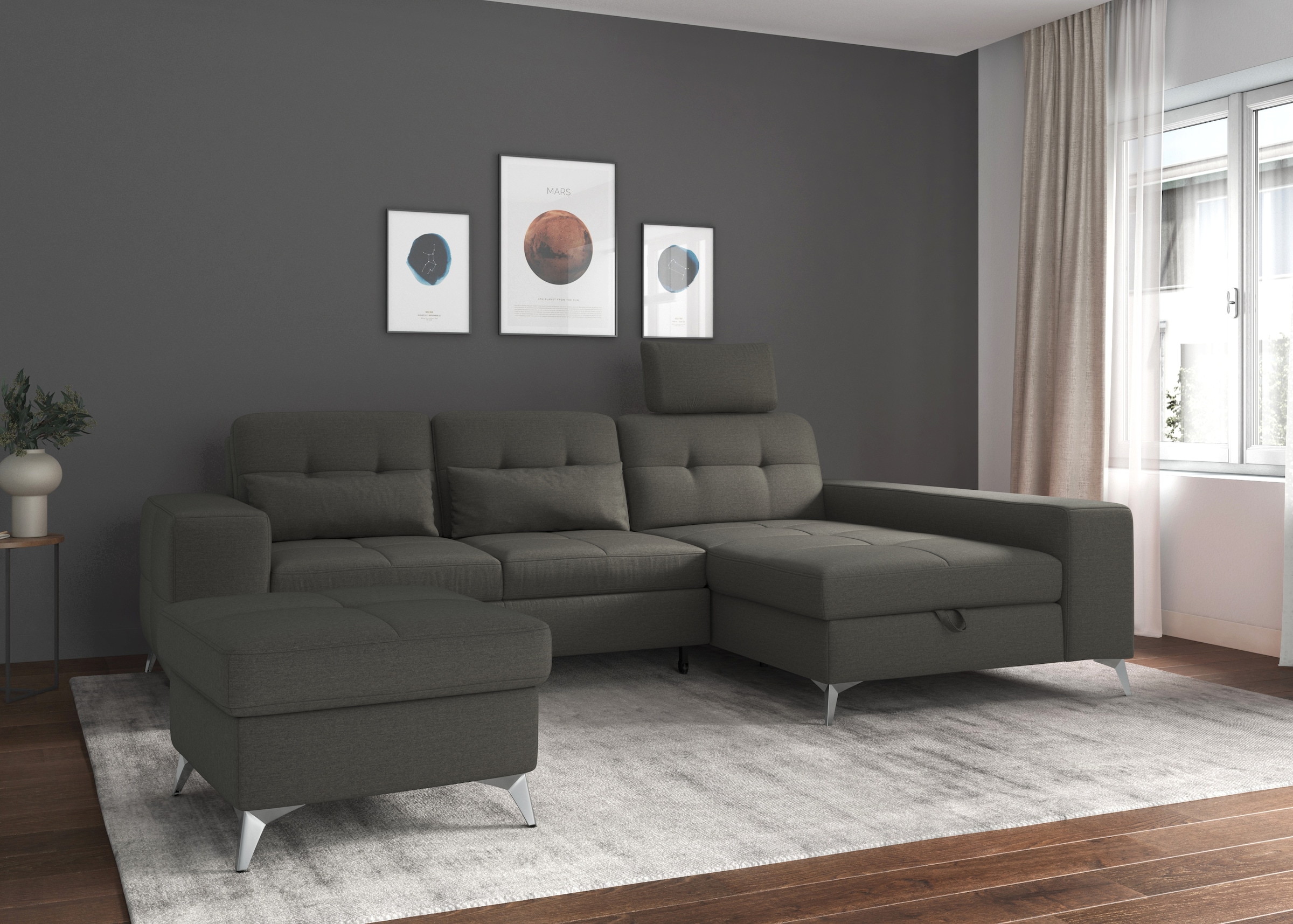 sit&more Sofakissen »Baviene« Set, bestehend aus 2 Nierenkissen