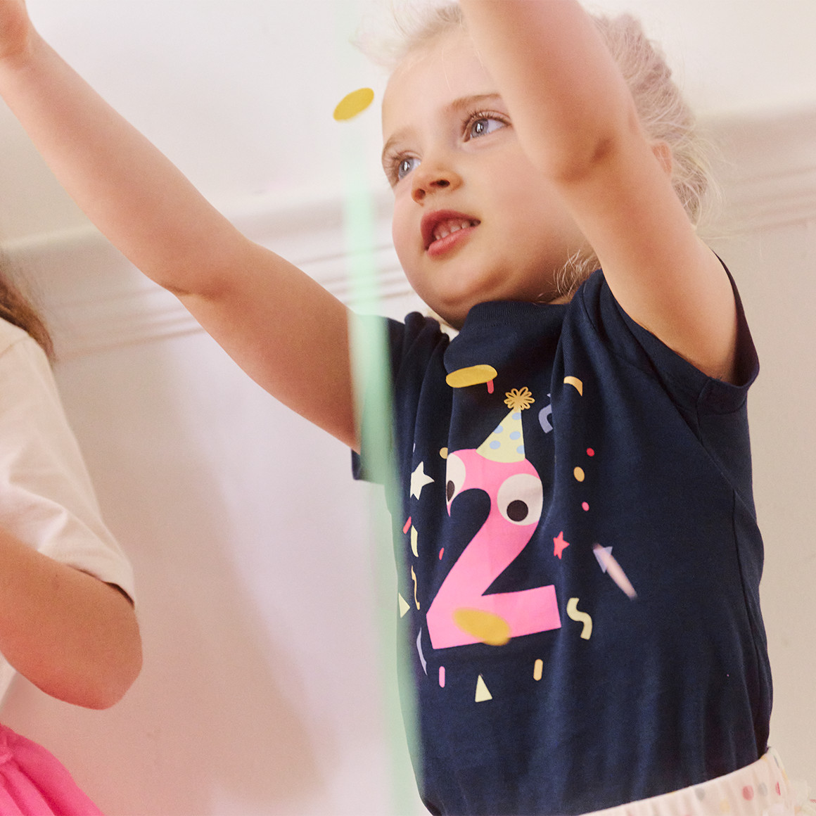 Topolino Mädchen T-Shirt mit Geburtstagszahl 2 dunkelblau