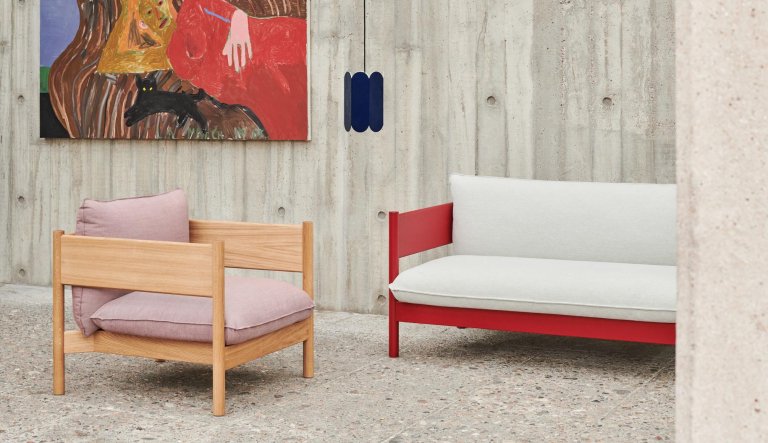 Hay Arbour Club Sofa 2-zits bank rood gelakt beuken Mode 009