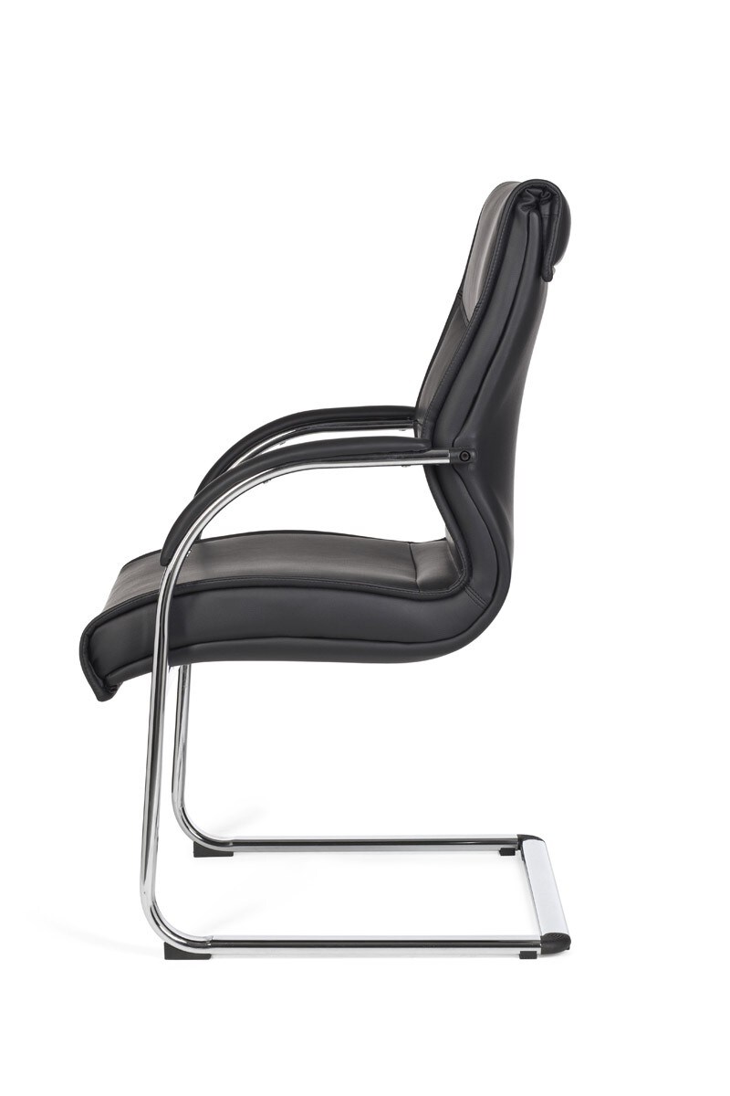 KADIMA DESIGN Freischwinger SANGRO Kunstleder, Chromgestell, Lendenstütze, bis 120 kg, in Caramel/Weiß/Schwarz