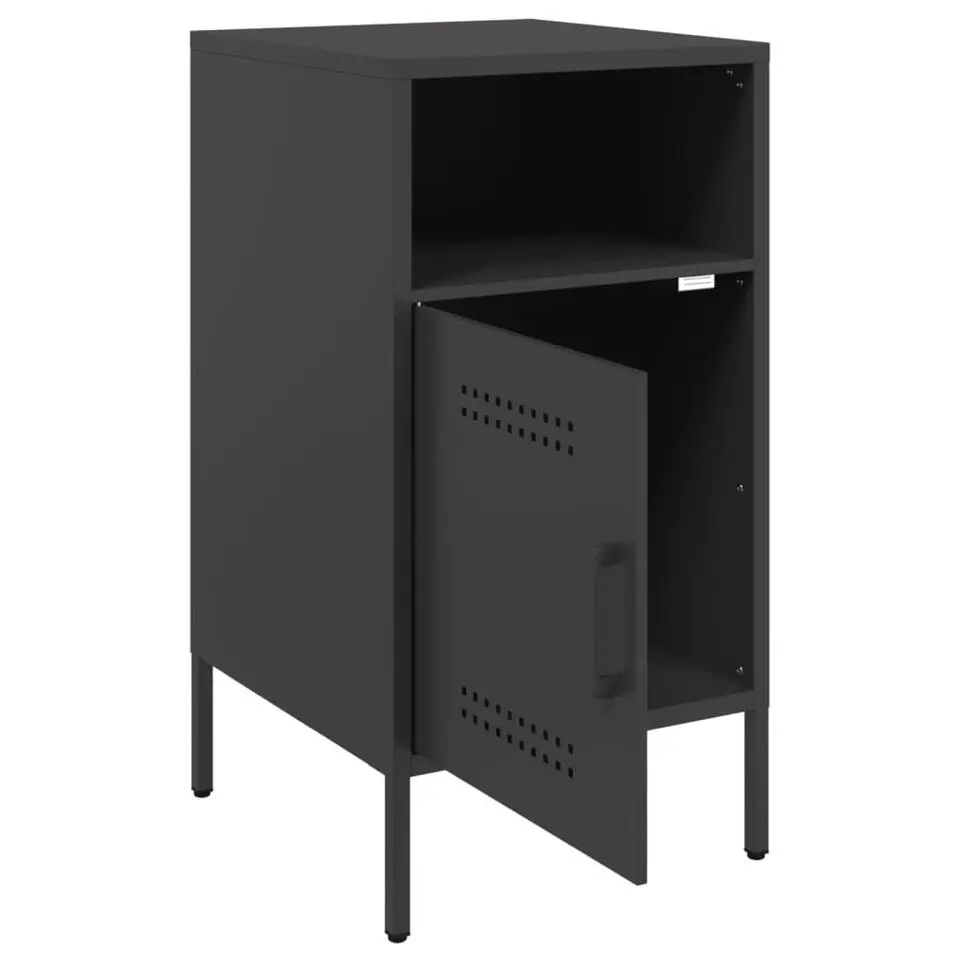 vidaXL - Nachtkastje - Zwart - Staal - 2 stuks