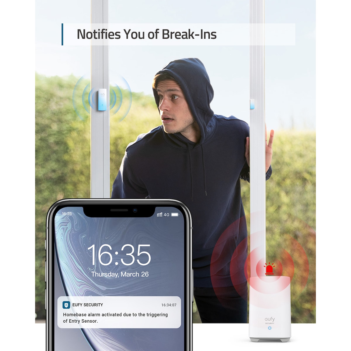 Eufy Home Alarm sensorsett i 5 deler