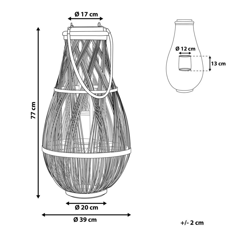 TONGA - Lantaarn - Wit - Bamboehout