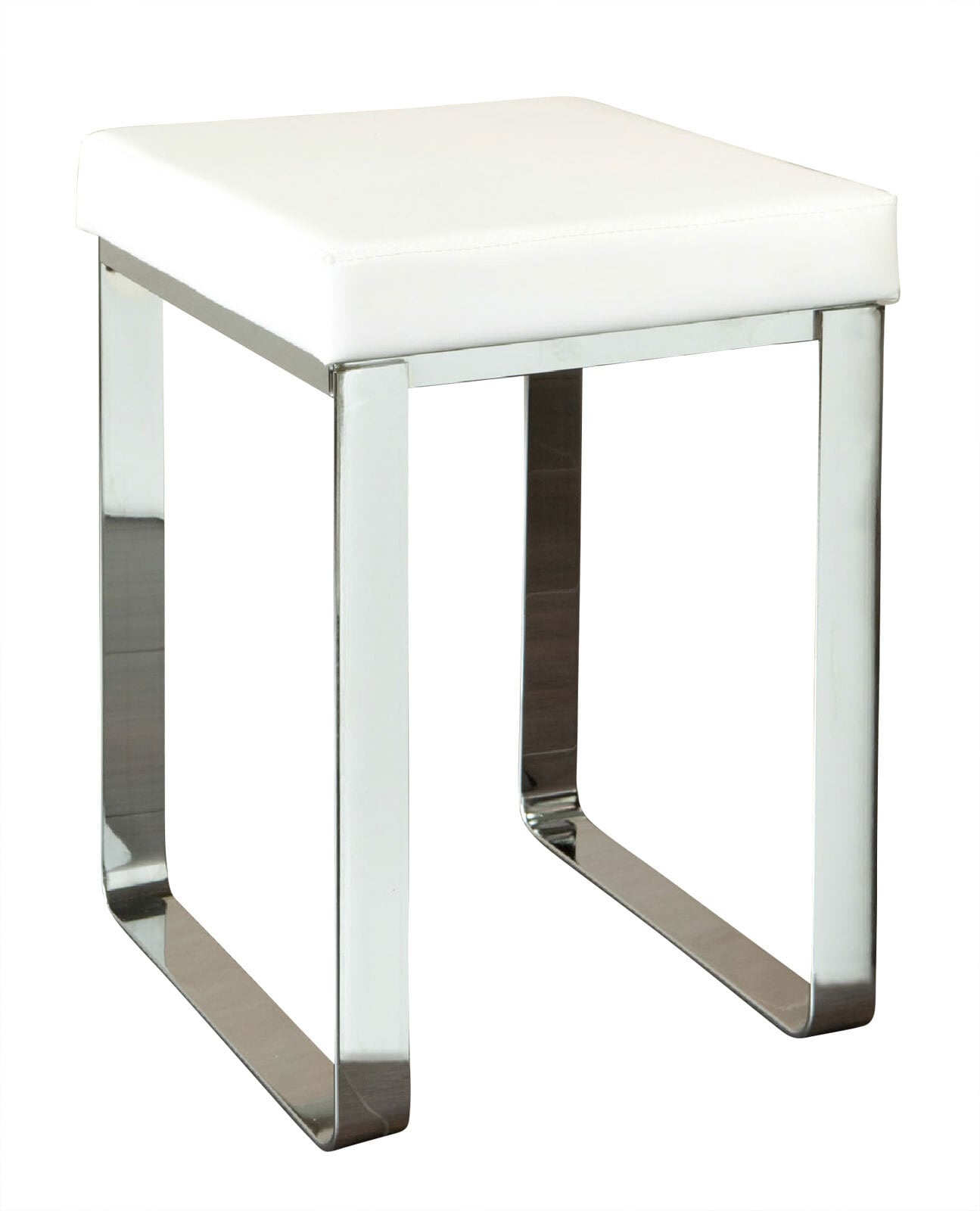 Hocker LOLITA Weiß/Chrom