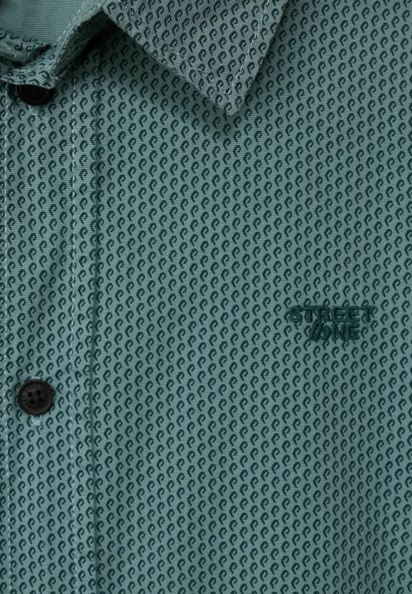 Garment dye Hemd - turquoise green