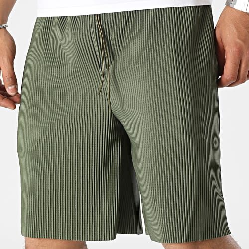 Short A Rayures Vert Kaki