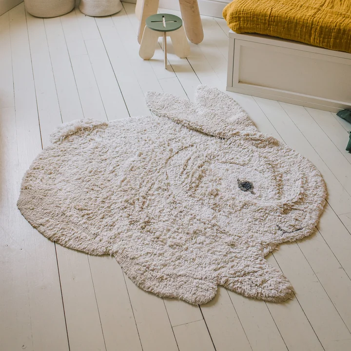 Lorena Canals - Animal Kinderteppich Hase, 130 x 135 cm