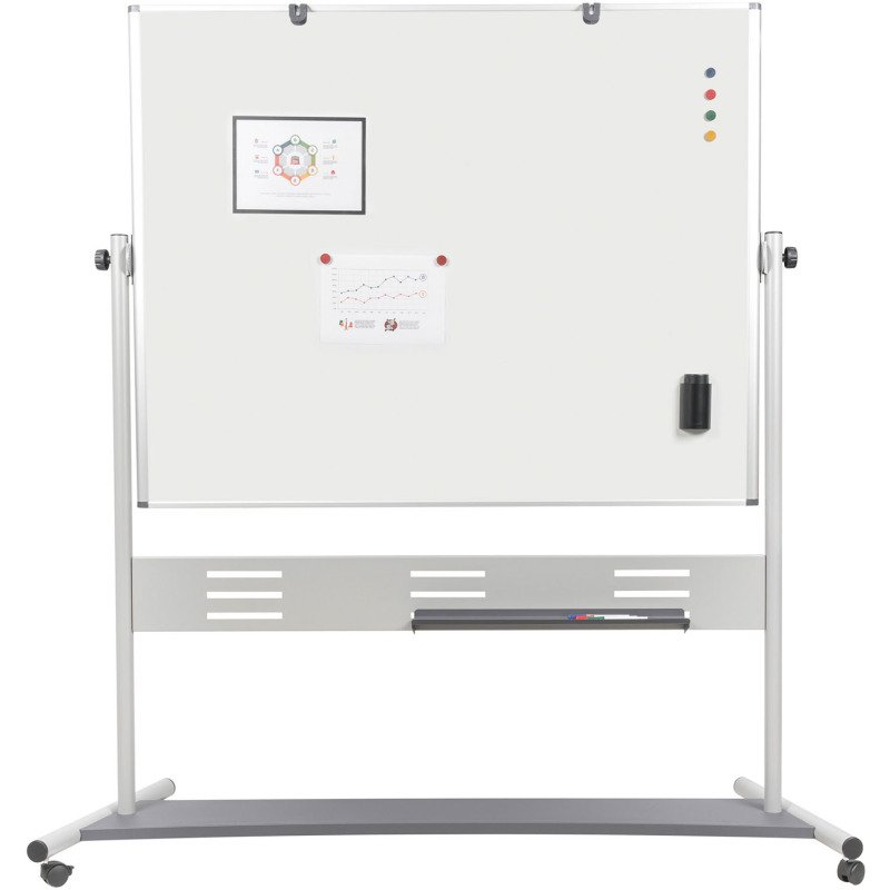 Tableau blanc mobile émaillé pivotant Evolution Bi-Office 150 x 120 cm