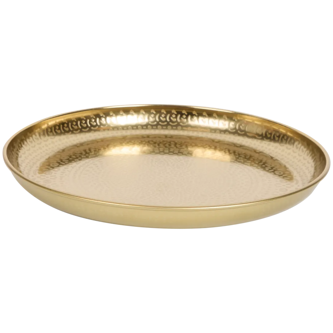 Goudkleurige decoratieve tray Ø 32 cm | diverse varianten