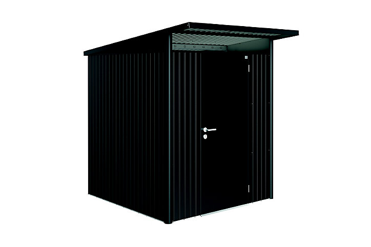 Abri de jardin simple porte Biohort AvantGarde A1 en métal coloris gris foncé métallique ép.0,53 mm surface extérieure 3,96 m²