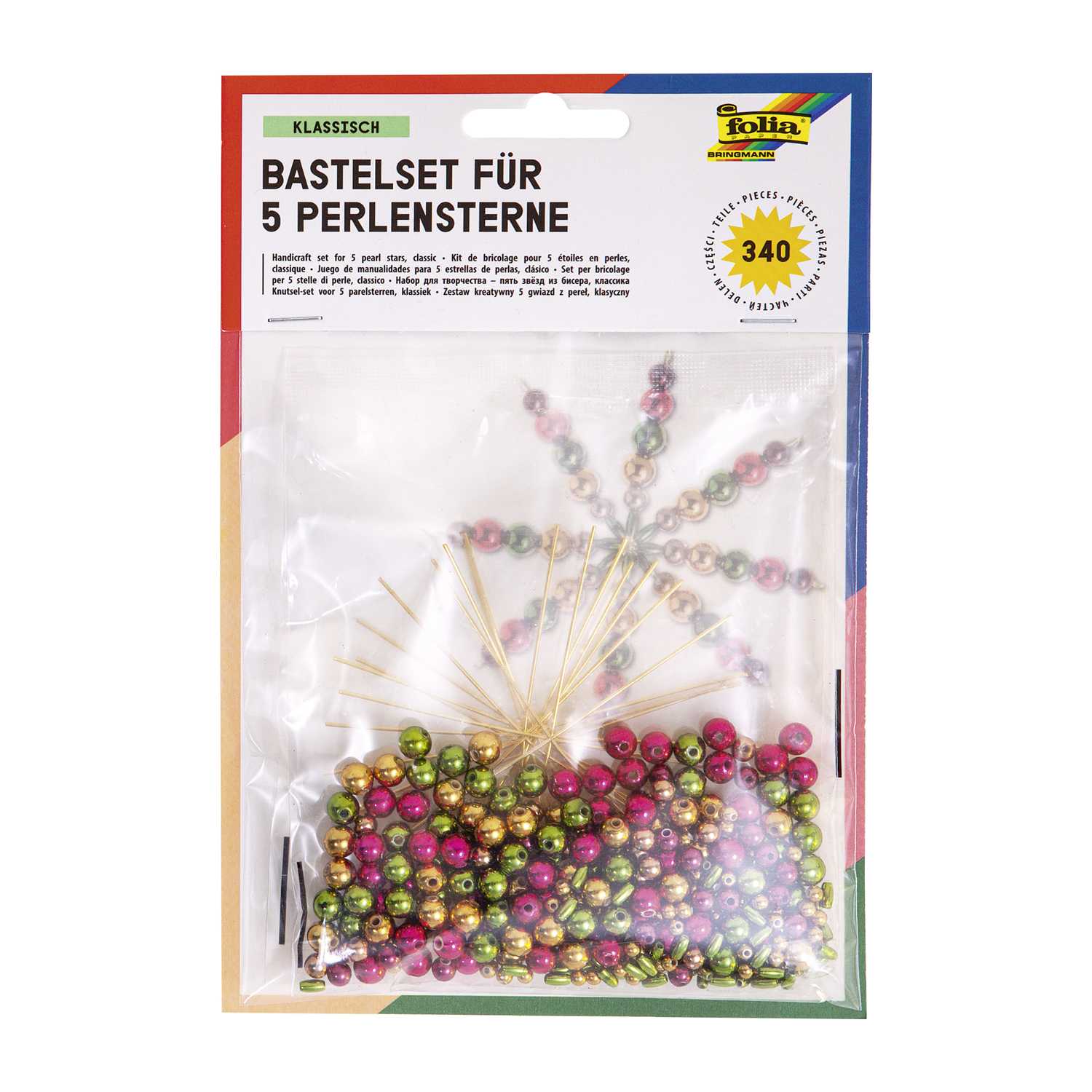 Folia Bastelset für 5 Perlensternen 340teilig