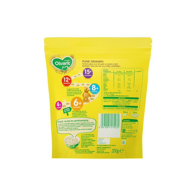 Olvarit Fijne Granen Babypap 6+ Maanden 200 GR