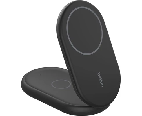 Belkin 2-in-1 Magnetic Foldable Wireless Charger with Qi2 15W, black