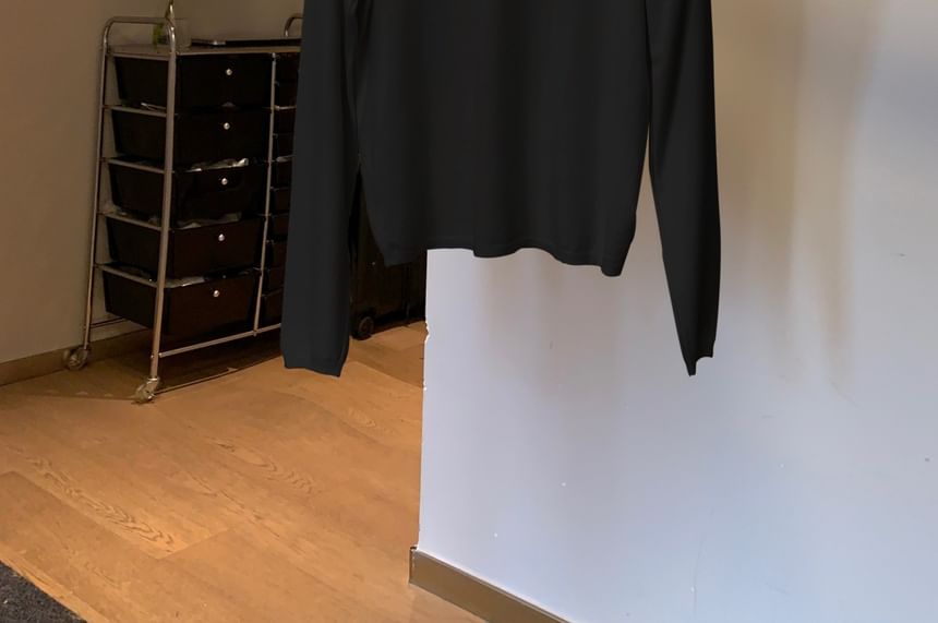 Vhancy - Lange mouwen V-hals effen slim fit gebreide top