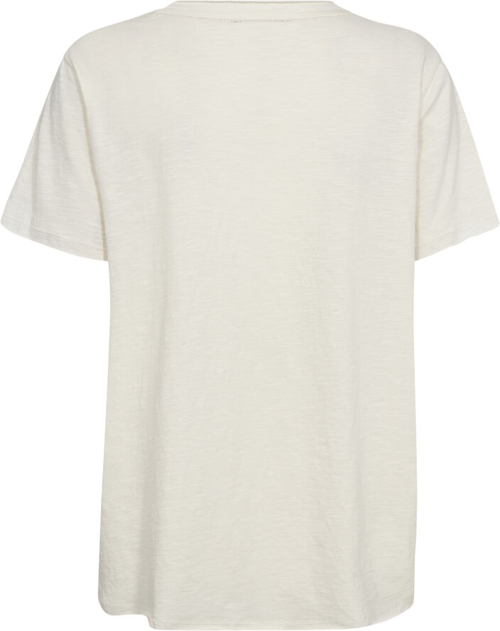Mos Mosh MMFiona O-SS Embroidery Tee Ecru