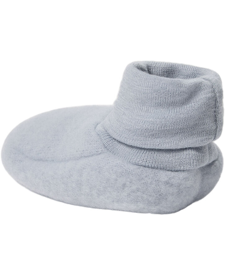 Müsli by Green Cotton Woolly fleece booties Jasmin blue