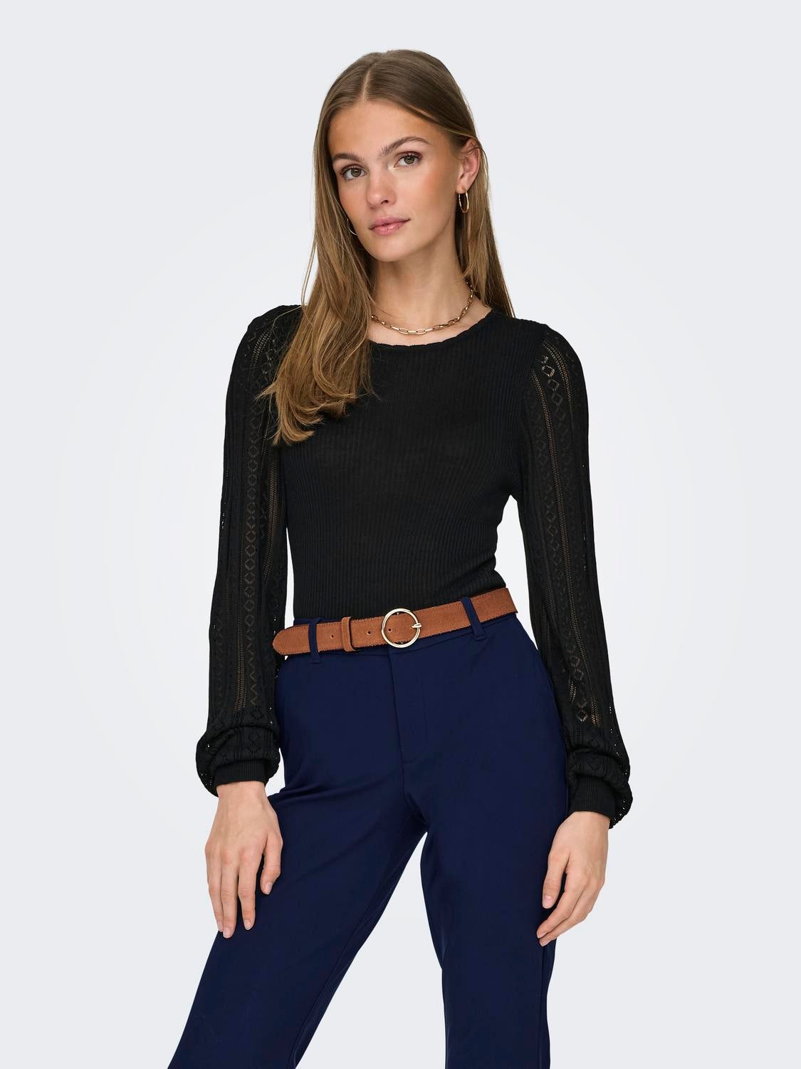ONLANNELINA Strickpullover Black