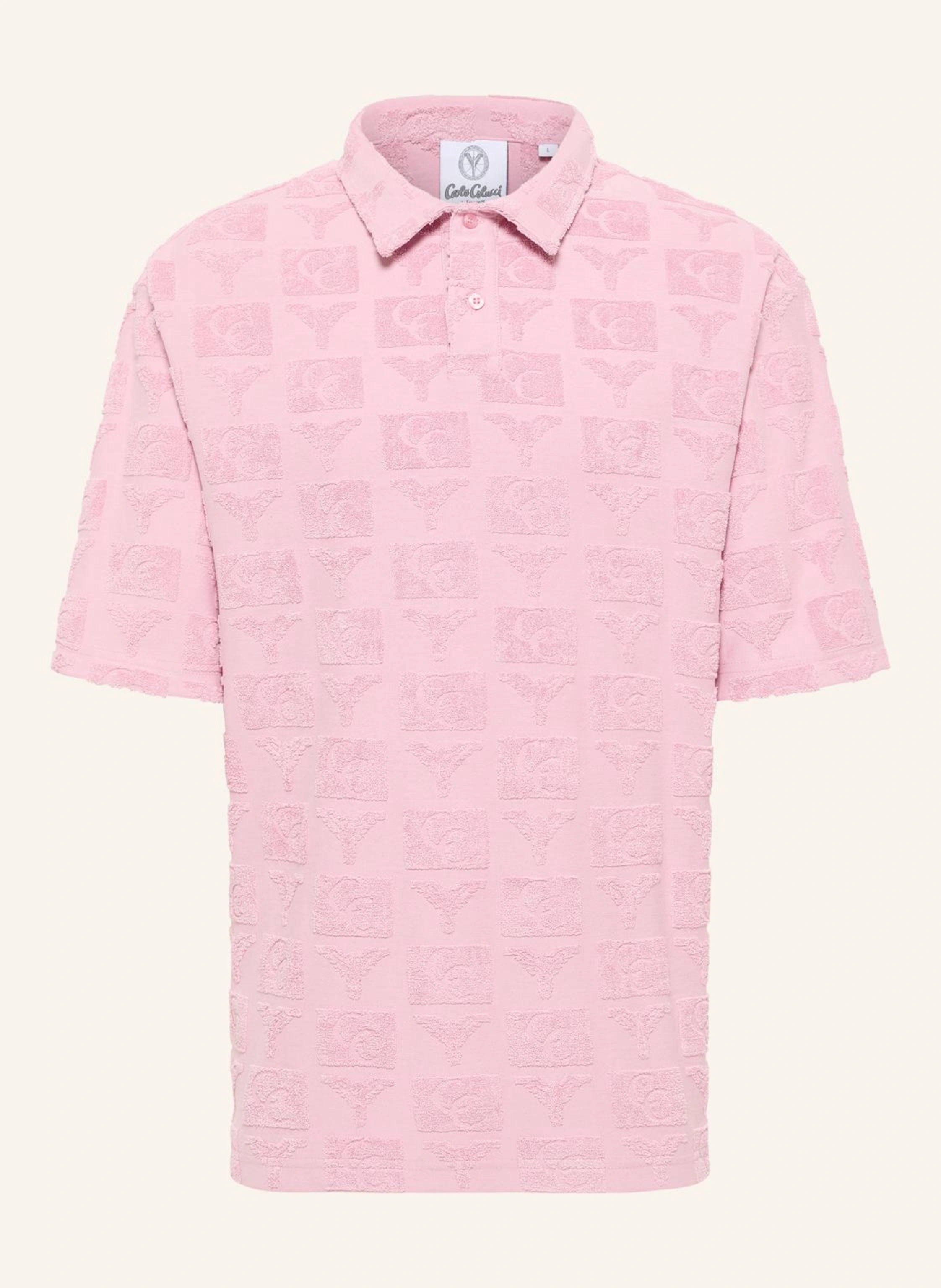 CARLO COLUCCI Oversize Poloshirt mit Frotteeinsätzen ECHNER