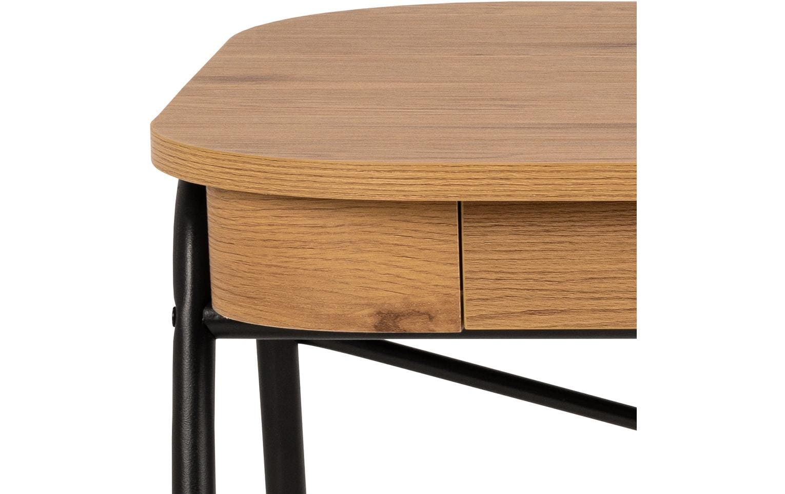 Tisch Blueton, Schwarz matt / Wildeiche matt<br>Büroschreibtisch mit modernem Charme