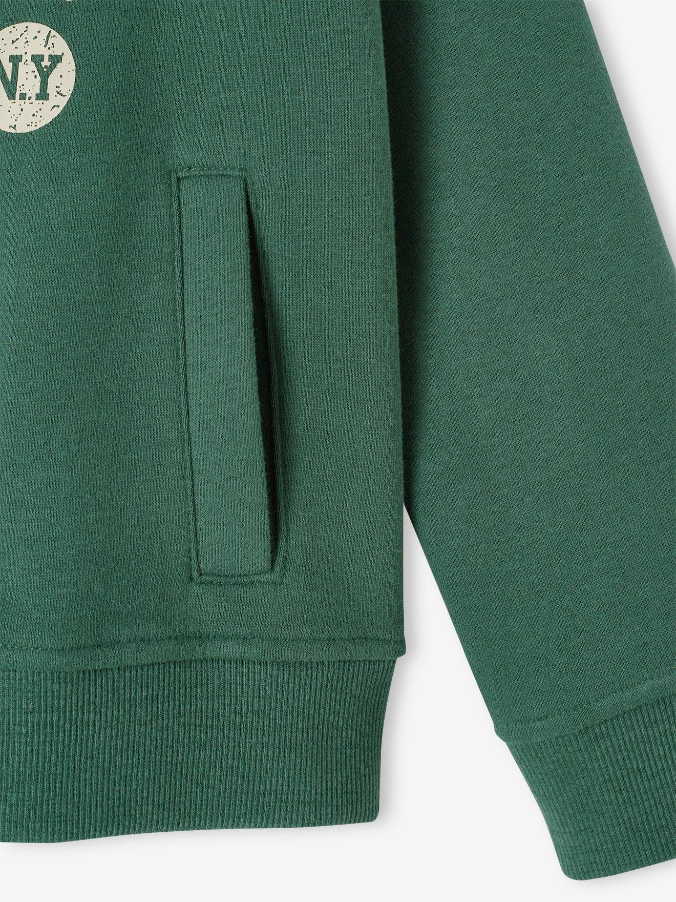 Moletom com zíper Skate, verde pinho infantil