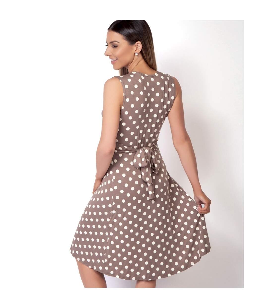 Krisp - Mini robe - Femme (Marron moka / Blanc) - UTKP161