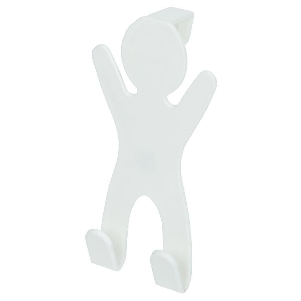 Crochet de porte forme bonhomme gris - 10,5xH.19 cm