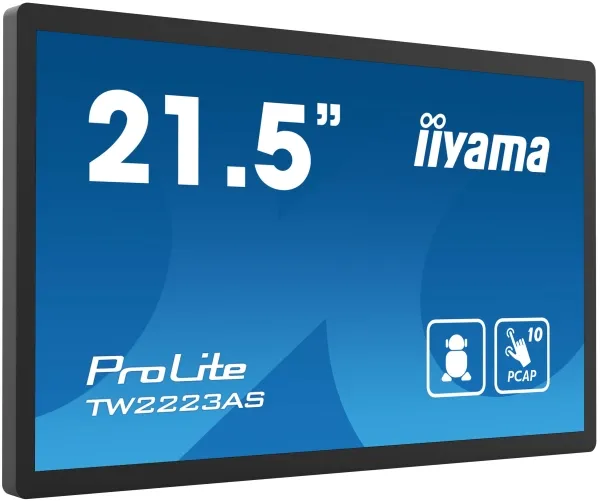 iiyama ProLite TW2223AS-B2 - Android PC - berøringspanel PC 1 RK3399 - RAM 4 GB - SSD - eMMC 32 GB - Cortex-A72   A53 - Bluetooth 5.2, Gigabit Ethernet - Android 12 - skærm: LED 21.5