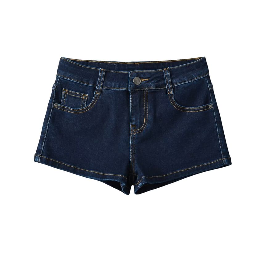 Morhan - Low Rise Washed Denim Shorts