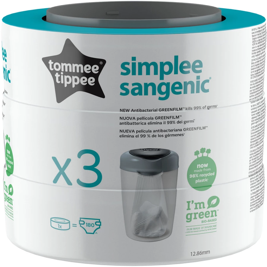 Tommee Tippee Nachfüllkassetten Sangenic Simplee Windeleimer 9er Set