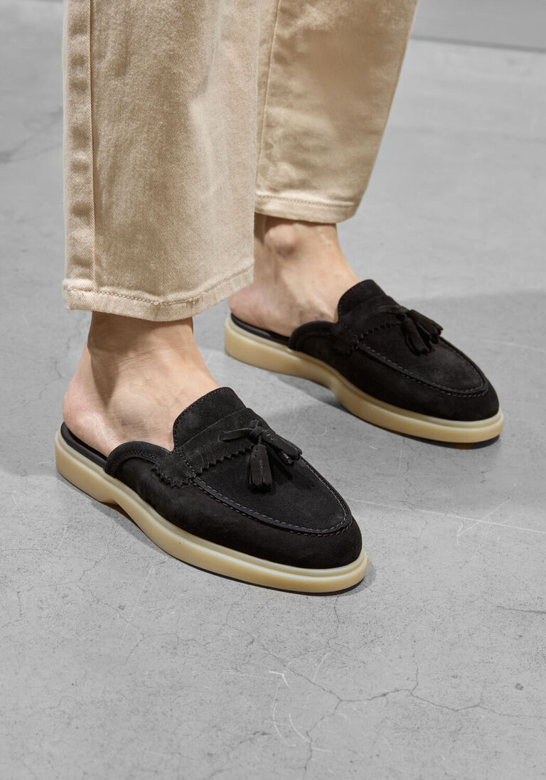 zwarte mason garments loafers amalfi mule