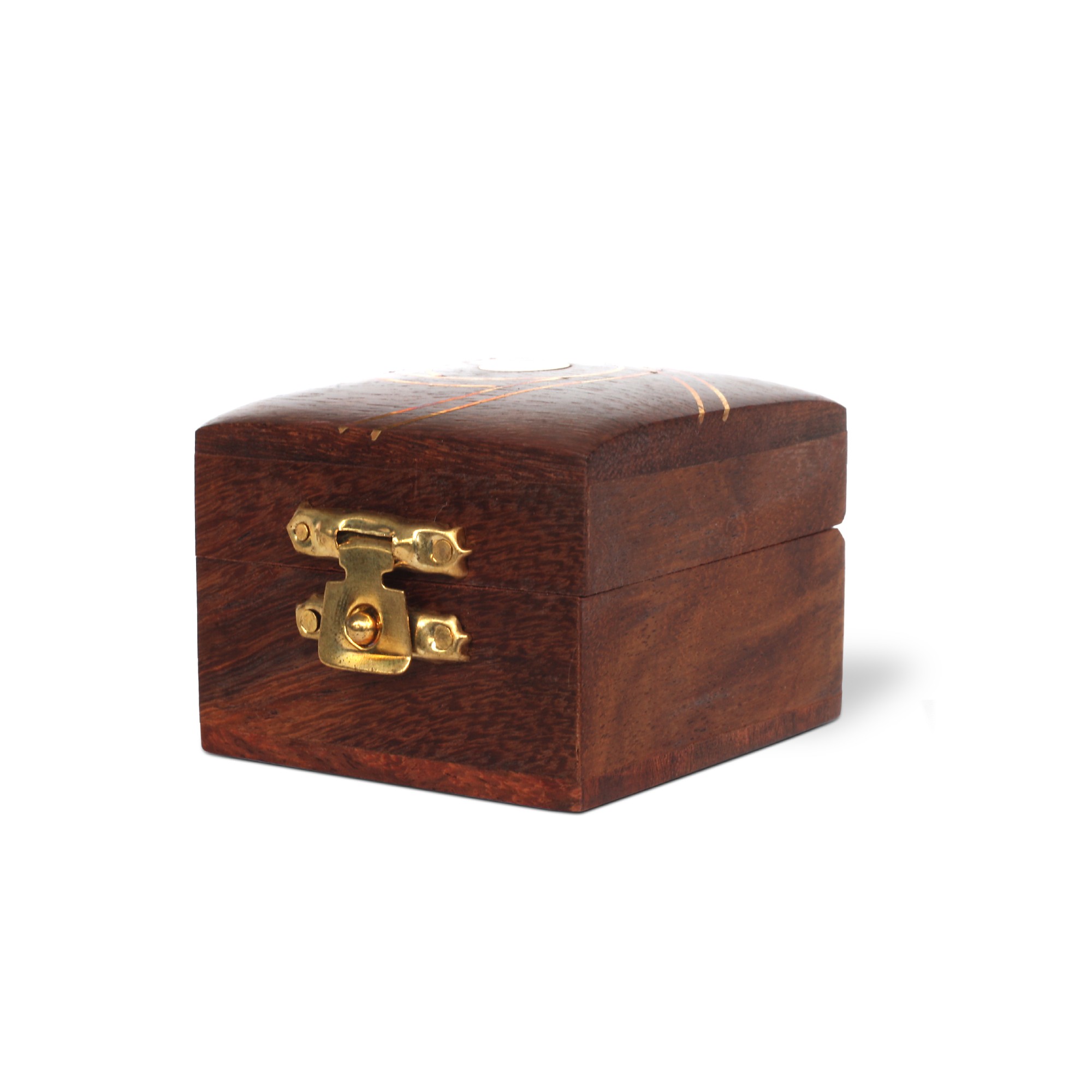 Box mit Messingschloss, natur, T 5 cm, B 5 cm, H 4 cm von fischer's lagerhaus