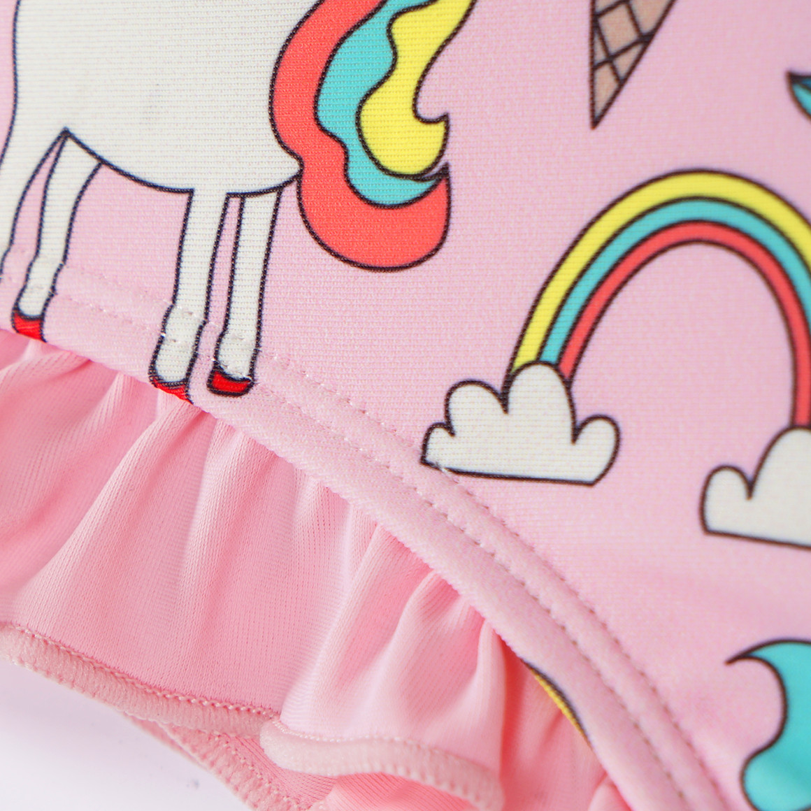 Topolino Mädchen Badeanzug mit bunten Einhorn-Motiven rosa