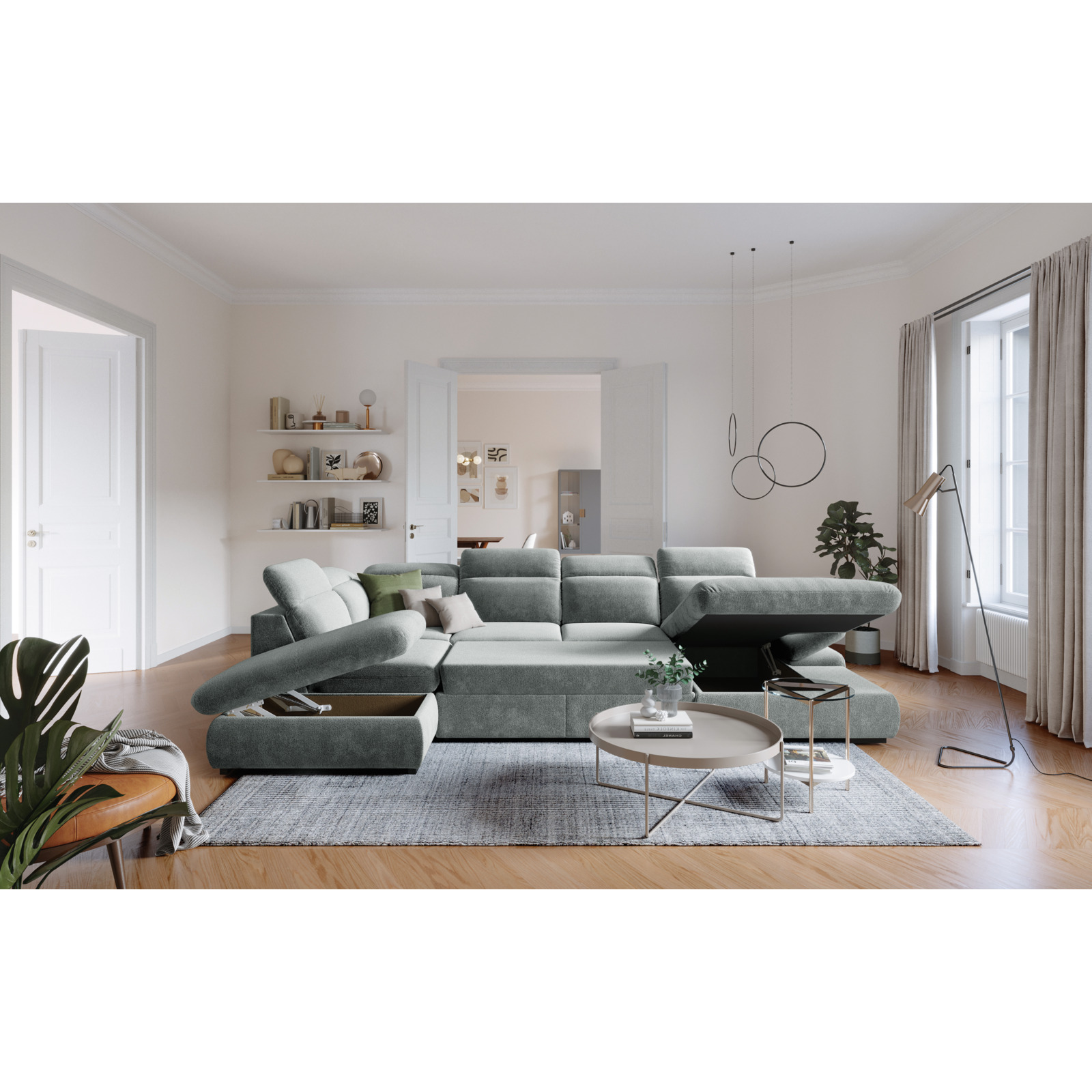 Wohnlandschaft Lorena Stoff, Recamière links