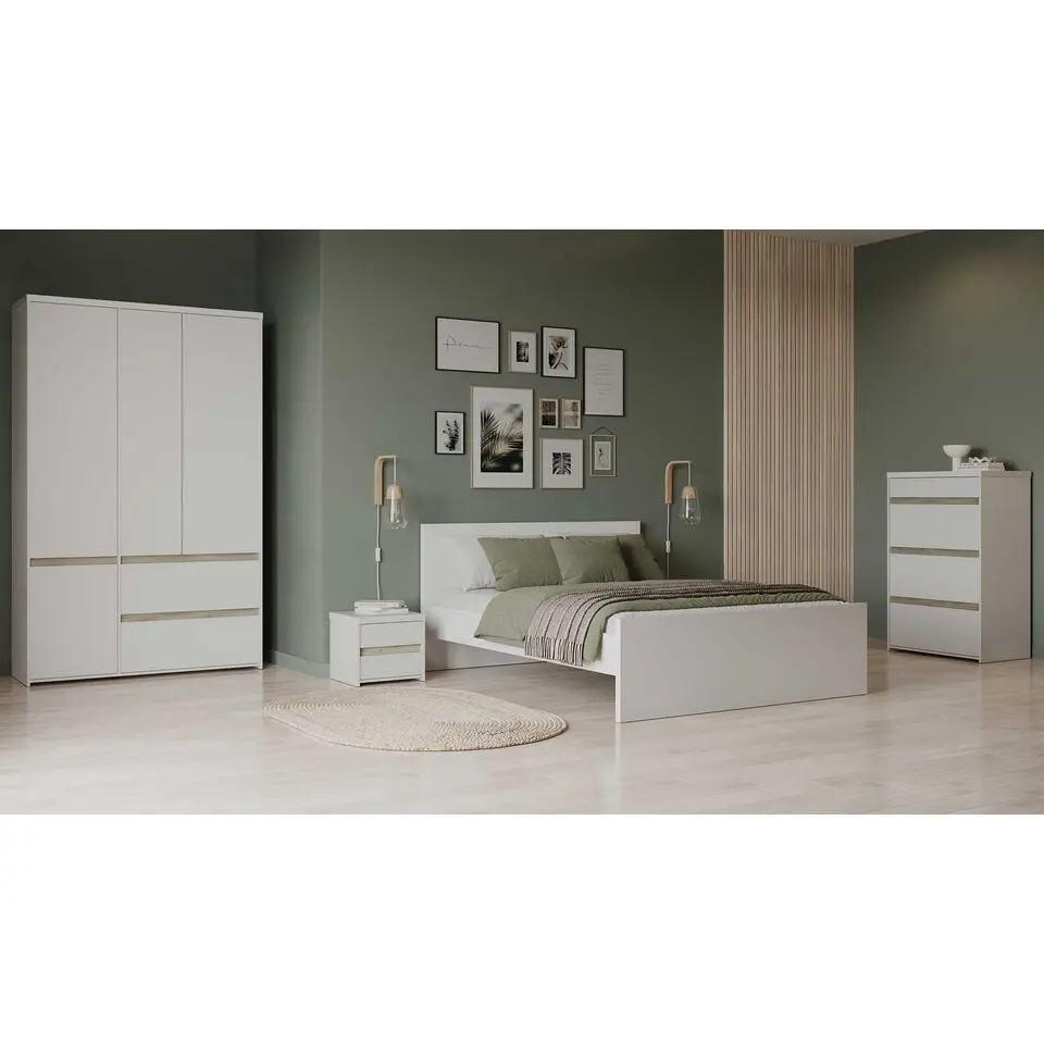 Tweepersoonsbed Clyde - 160x200cm - wit
