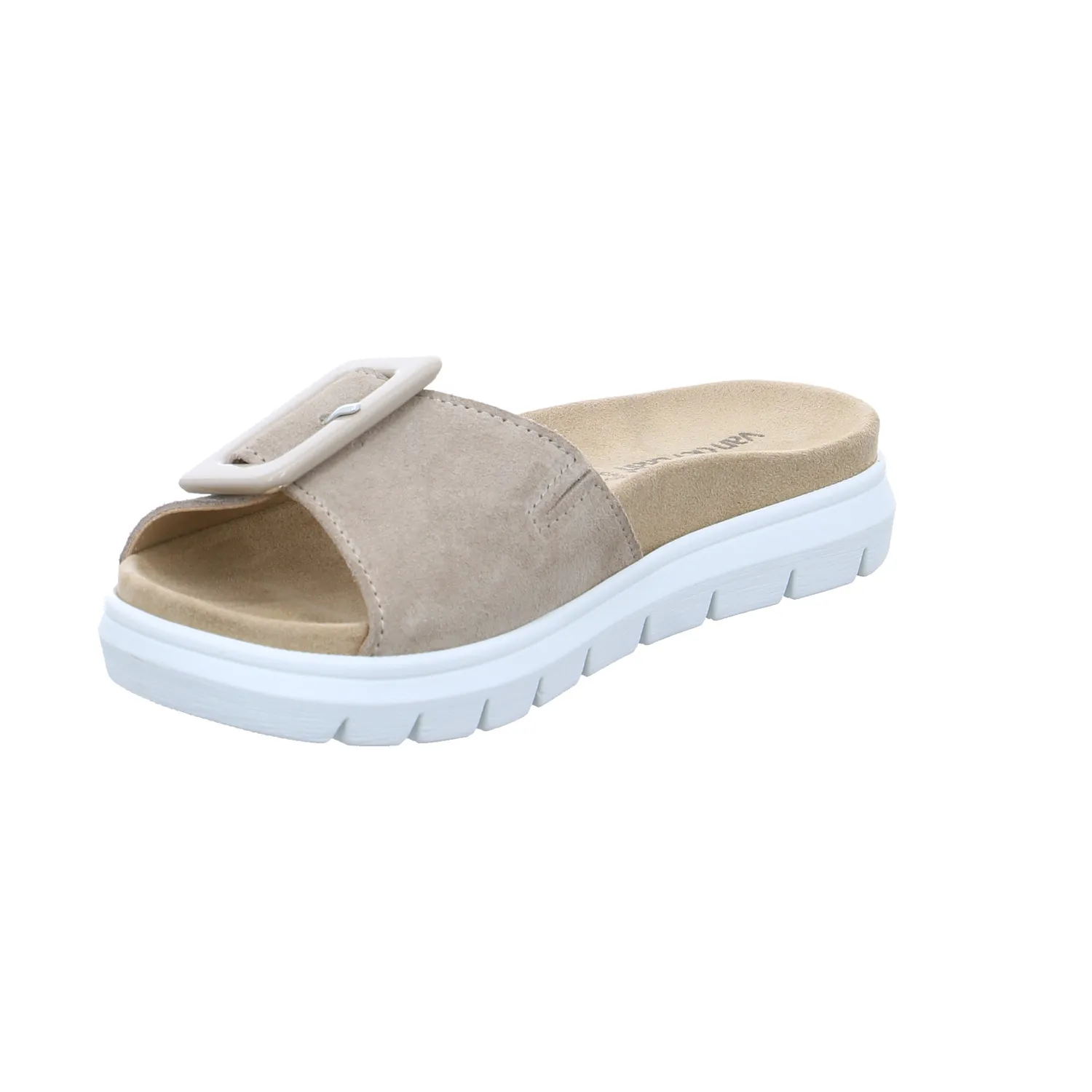 VAN DER LAAN Comfort-Pantolette Beige Leder