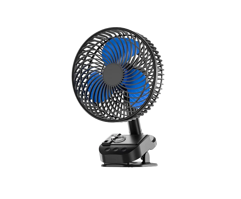 Ventilateur USB de Clip avec batterie Rechargeable 10000mAh noir Vendo