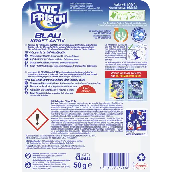 Blau Kraft-Aktiv Duftspüler Chlor