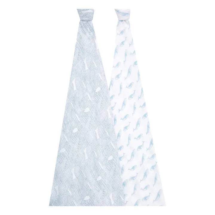 aden + anais Maxi-langes Oceanic - Set de 2 | Bleu