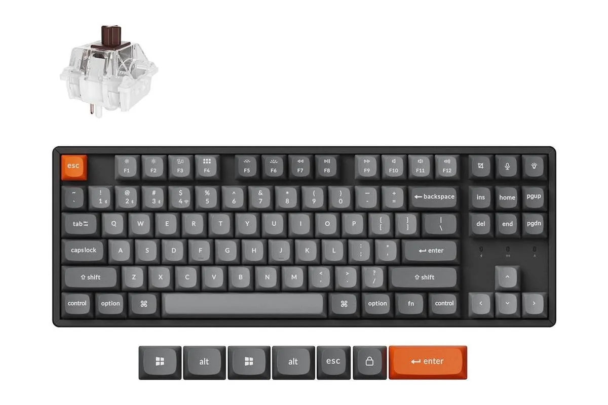 Keychron K8 Max QMK Wireless Mechanical Keyboard Fully Assembled (Hot-Swappable) / RGB Backlight Aluminum Frame / Keychron Super Brown