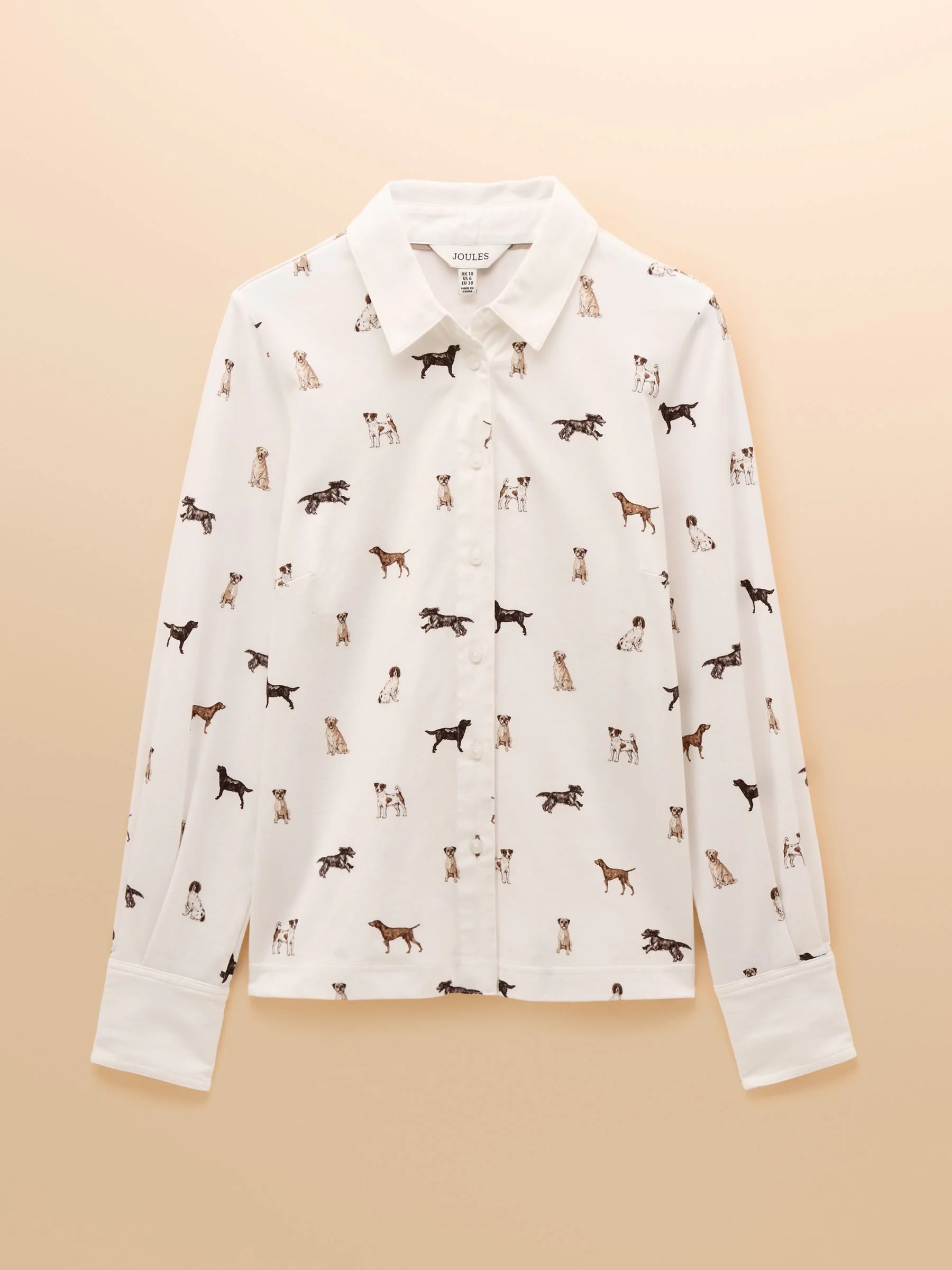 Wit met honden - Joules Eleanor Tomlinson katoenen jersey overhemd
