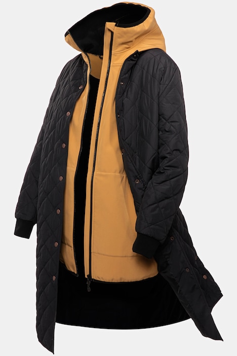 2-in-1-Steppjacke, extra Softshelleinsatz, Strickkragen
