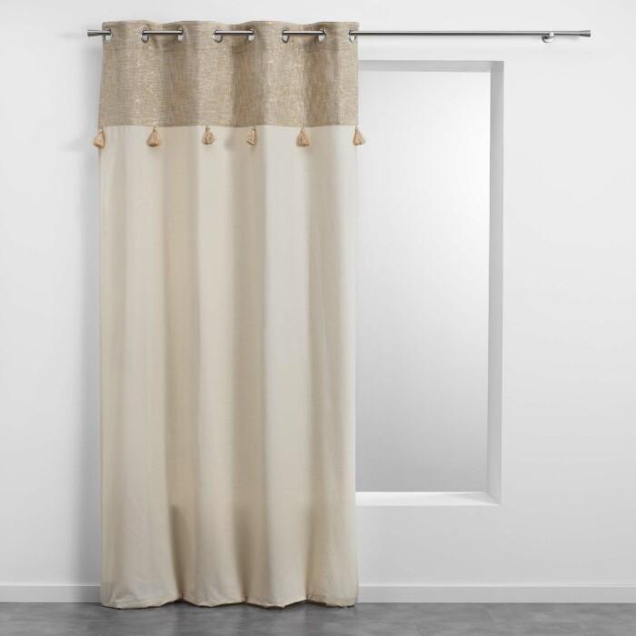 RIDEAU OEILLETS 140X240CM IMPRIME METALLISE SULTAN OR