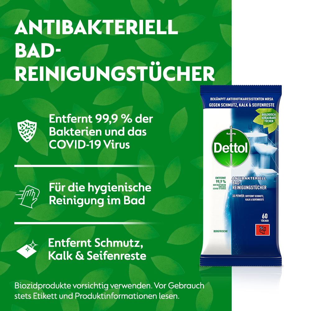 (3 Pack à 60 Stk.) Bad Reinigungs Tücher Badezimmer Feuchttücher (3193975) - Bergfrische