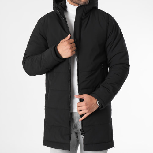 Doudoune Longue Capuche Noir